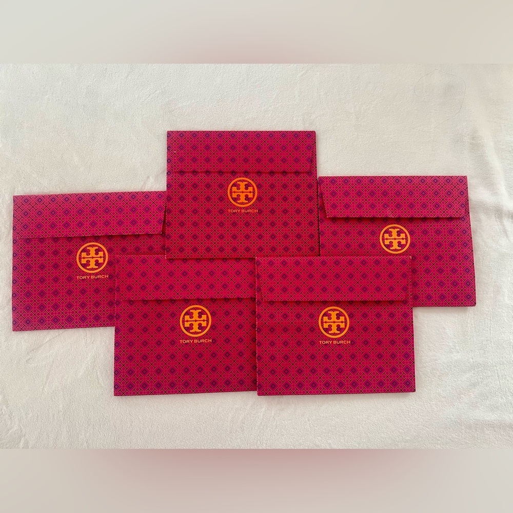 5 Medium Tory Burch Paper Gift Bags with Velcro Closure